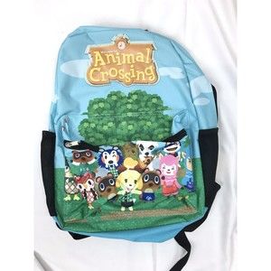 New Nintendo Animal Crossing Blue Child Kids School Backpack 16”